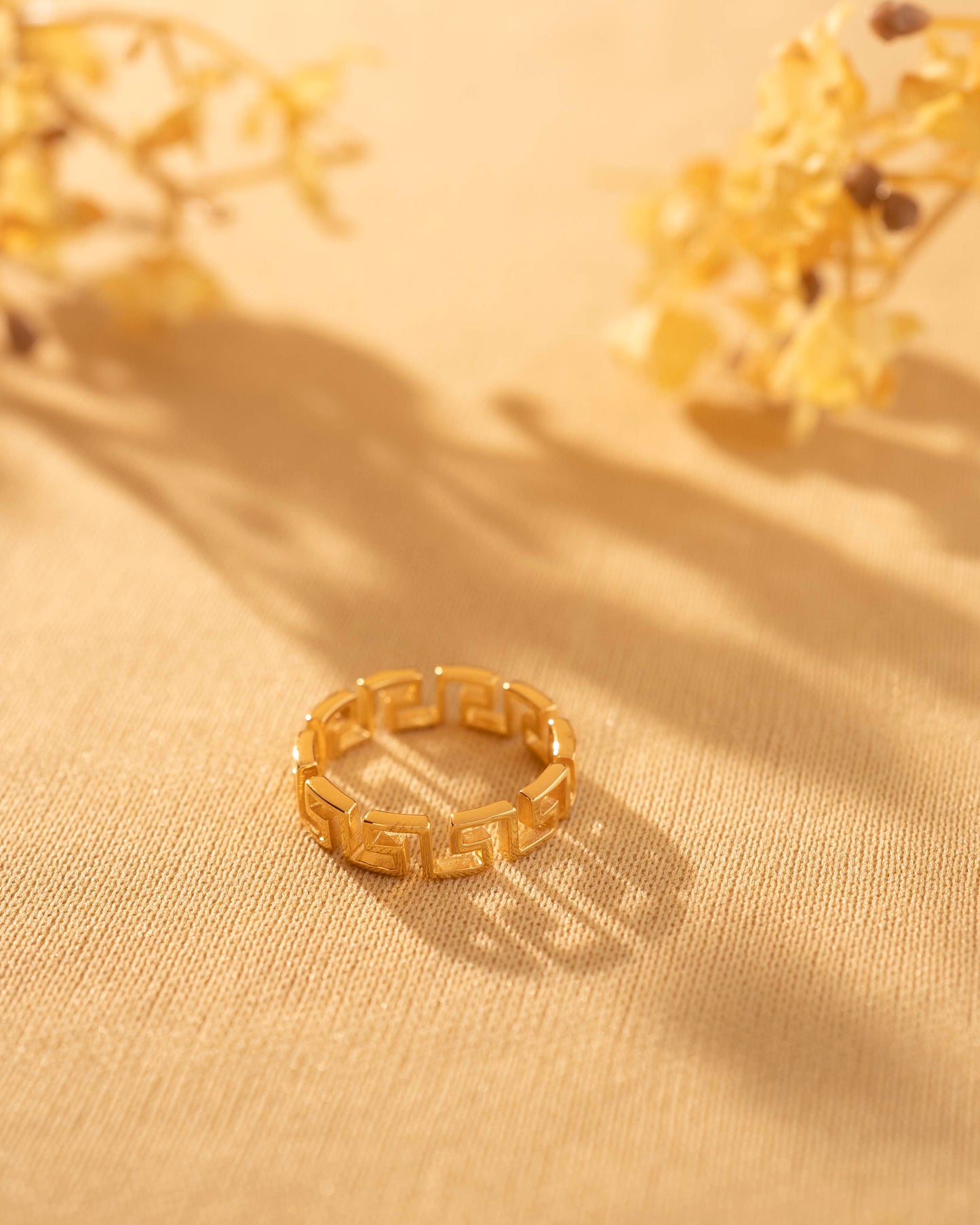 Greek Key Gold Ring